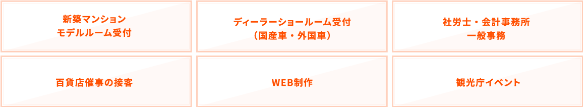 大手企業受付、接客、事務などのお仕事多数